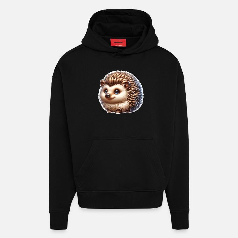 Hérisson - Sweat à capuche bio épais oversize fabriqué en UE - SOLID BLACK