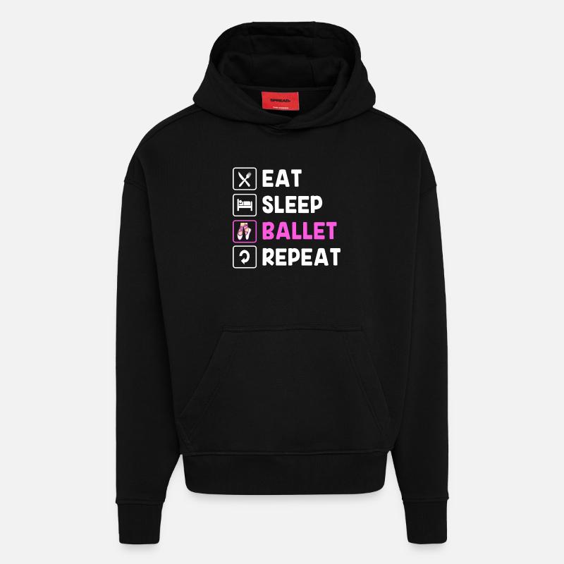 Danseuse de ballet - Sweat à capuche bio épais oversize fabriqué en UE - SOLID BLACK