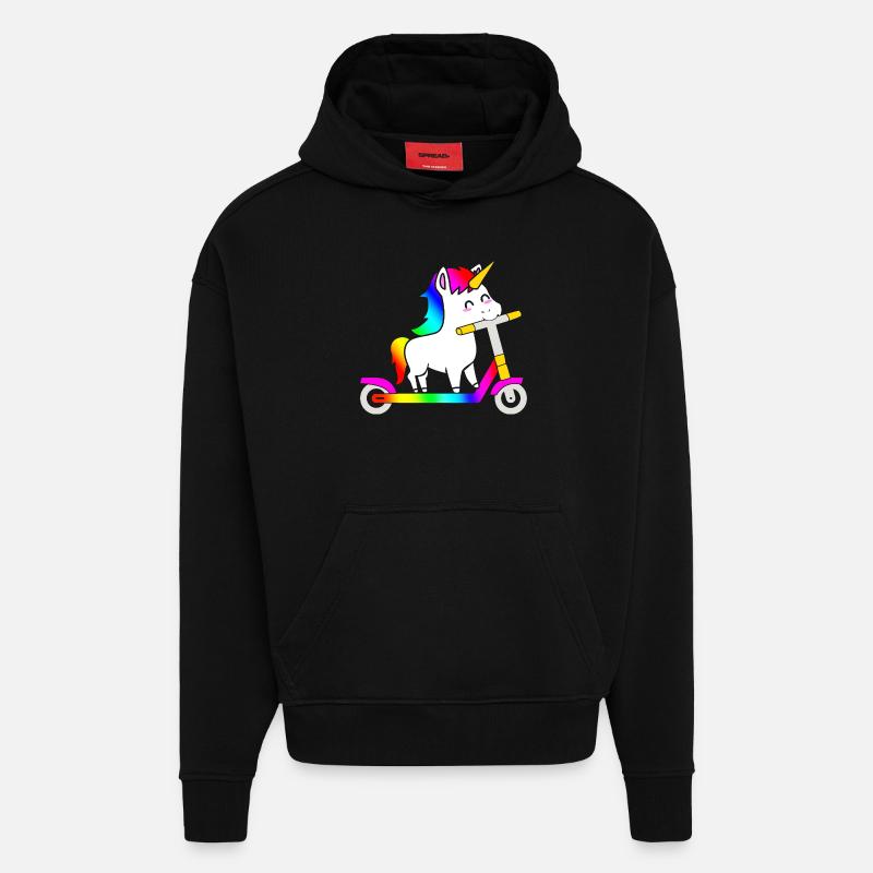 Trottinette Roller - Sweat à capuche bio épais oversize fabriqué en UE - SOLID BLACK