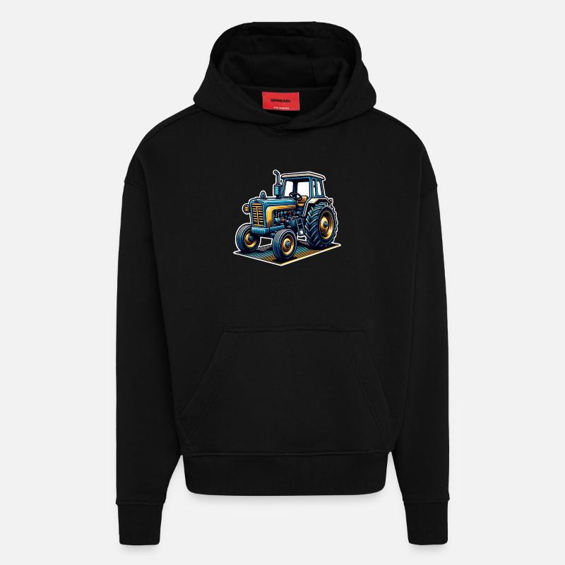 Traktor - Hoodie- made by SPREAD  - SOLID BLACK