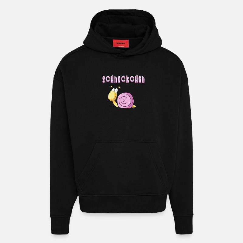 Lustige Scheckchen Schnecke I Comic - Hoodie- made by SPREAD  - SOLID BLACK