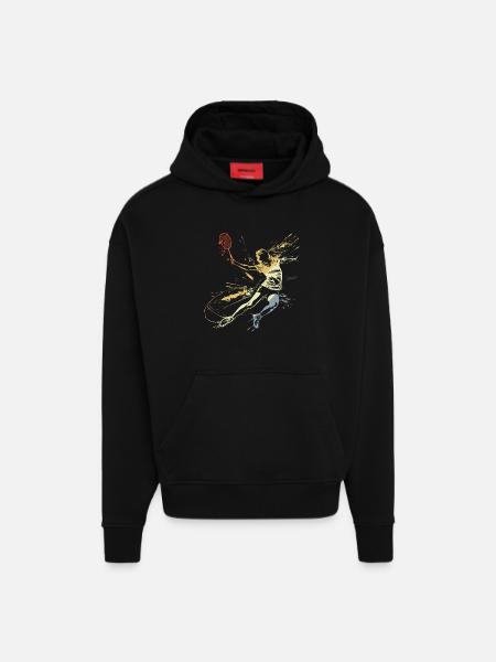 Badminton Mrs. Grafitti - Hoodie- made by SPREAD  - SOLID BLACK