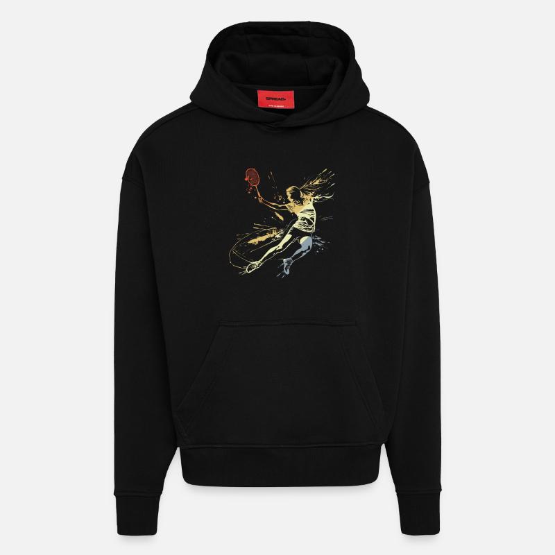 Badminton Mrs. Grafitti - Hoodie- made by SPREAD  - SOLID BLACK