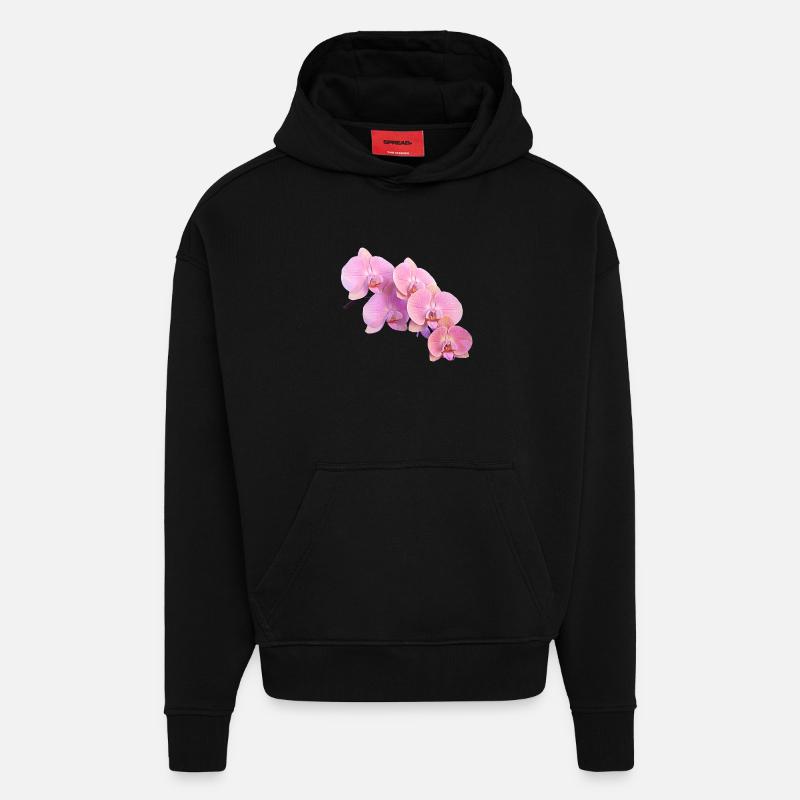 Rosa Orchidee Isolierte Clipart - Hoodie- made by SPREAD  - SOLID BLACK