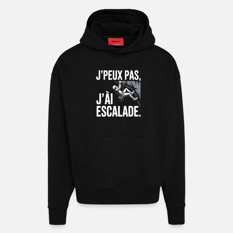 I can't I climbed - Hoodie- made by SPREAD  - SOLID BLACK