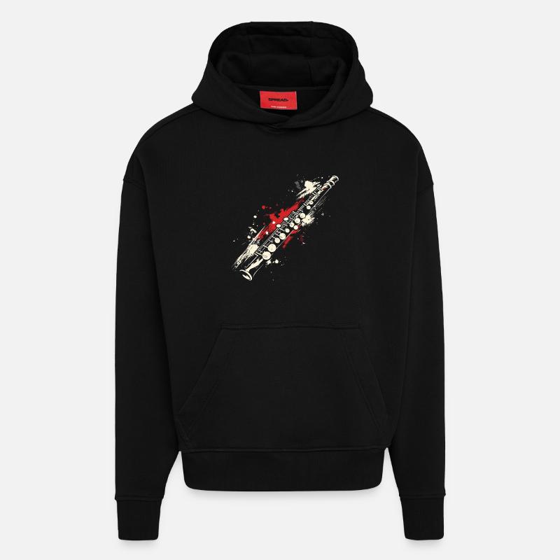 Flöte Graffiti - Hoodie- made by SPREAD  - SOLID BLACK