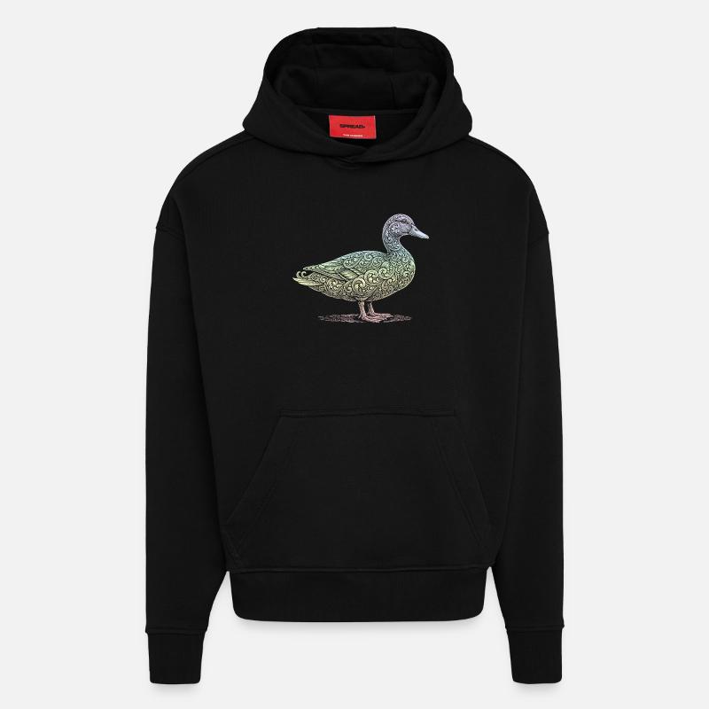 Canard - Sweat à capuche bio épais oversize fabriqué en UE - SOLID BLACK