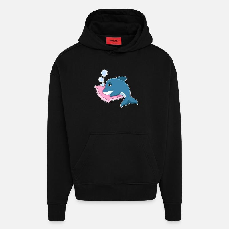 Dolphin Sleeping Pillow - Hoodie- made by SPREAD  - SOLID BLACK