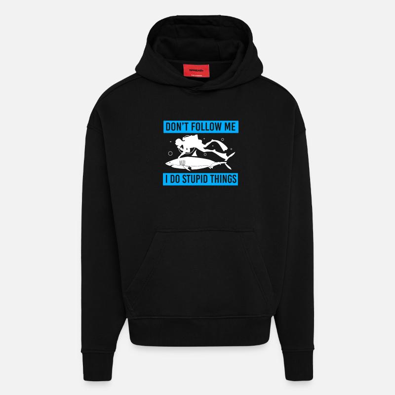 Plonger - Sweat à capuche bio épais oversize fabriqué en UE - SOLID BLACK