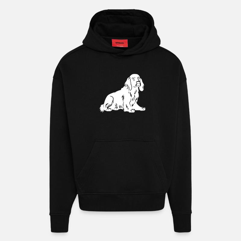 Cocker Spaniel Hund Silhouette - Hoodie- made by SPREAD - SOLID BLACK