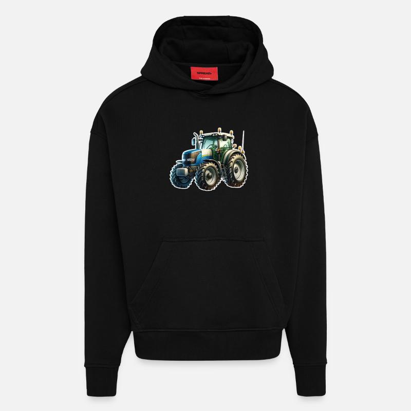 Traktor - Hoodie- made by SPREAD  - SOLID BLACK