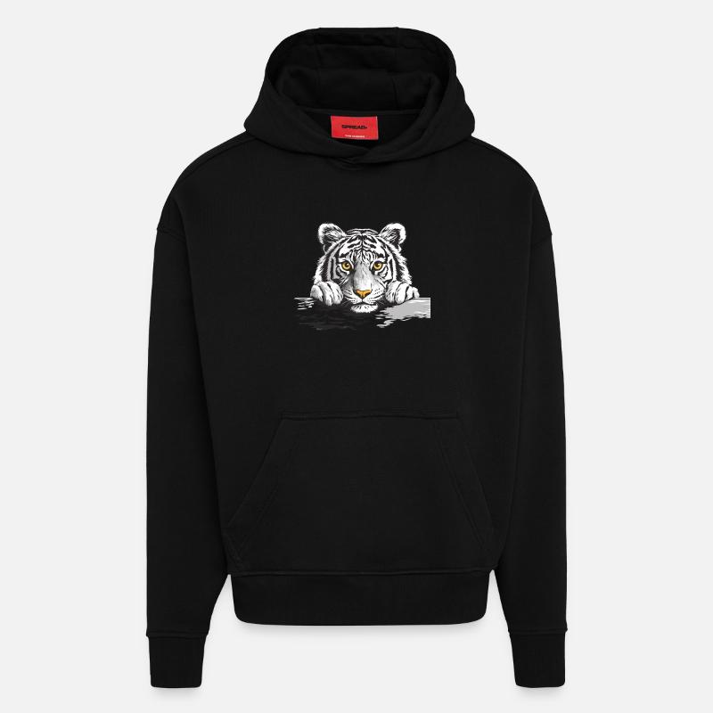 Tiger - Hoodie- made by SPREAD  - SOLID BLACK