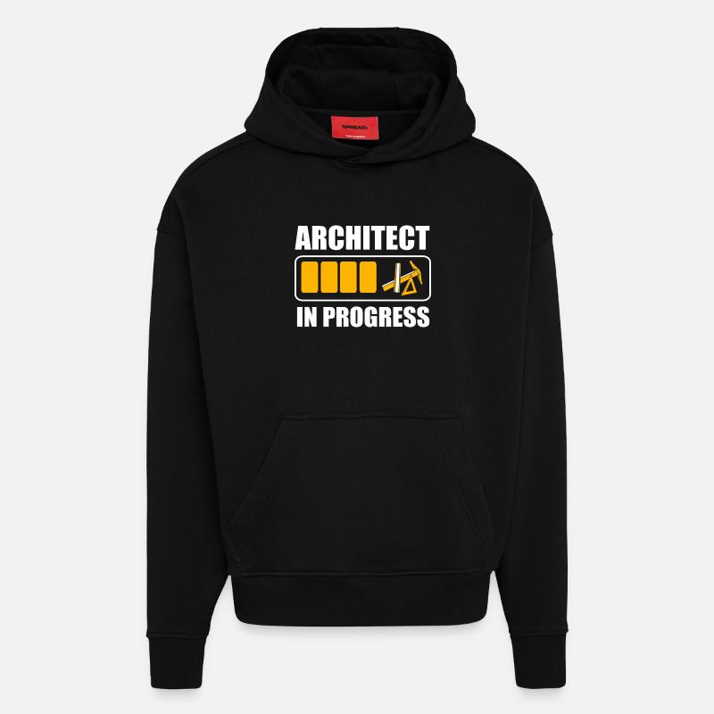architecture - Sweat à capuche bio épais oversize fabriqué en UE - SOLID BLACK