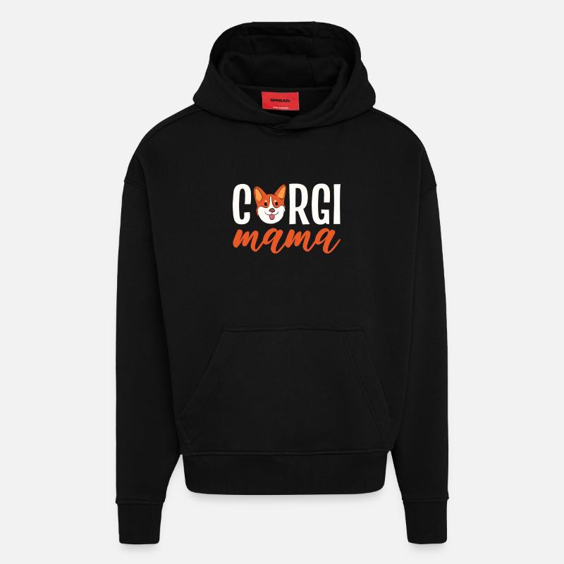 Corgi - Sweat à capuche bio épais oversize fabriqué en UE - SOLID BLACK