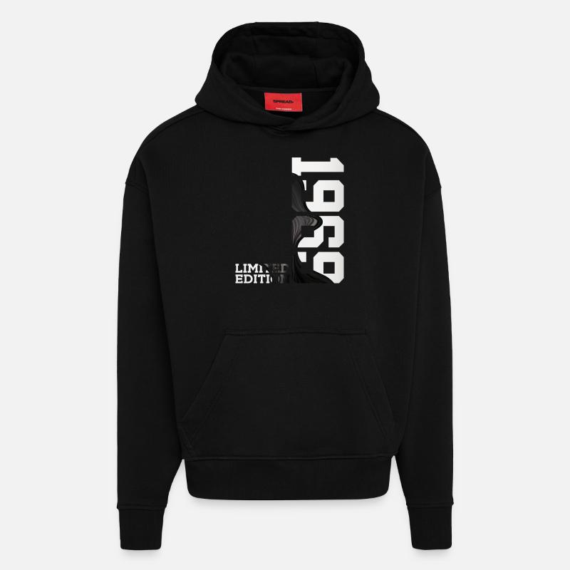ÉDITION LIMITÉE 57E ANNIVERSAIRE 1969 - Sweat à capuche bio épais oversize fabriqué en UE - SOLID BLACK