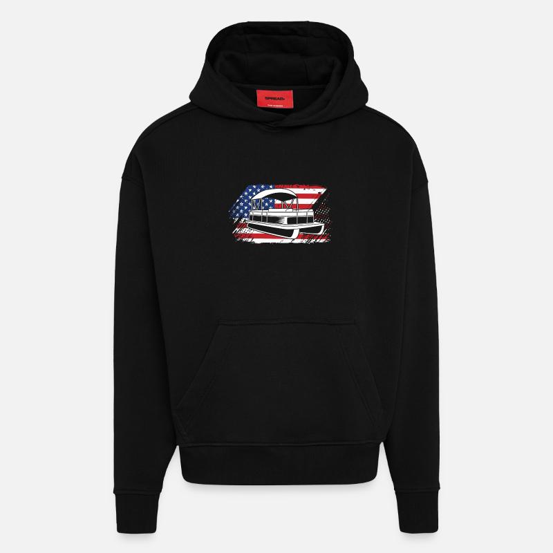 Pontonboot Boot Boote - Hoodie- made by SPREAD  - SOLID BLACK