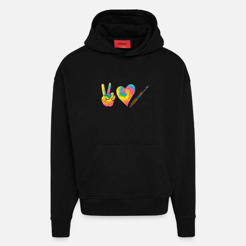 Joueur de flûte - Sweat à capuche bio épais oversize fabriqué en UE - SOLID BLACK