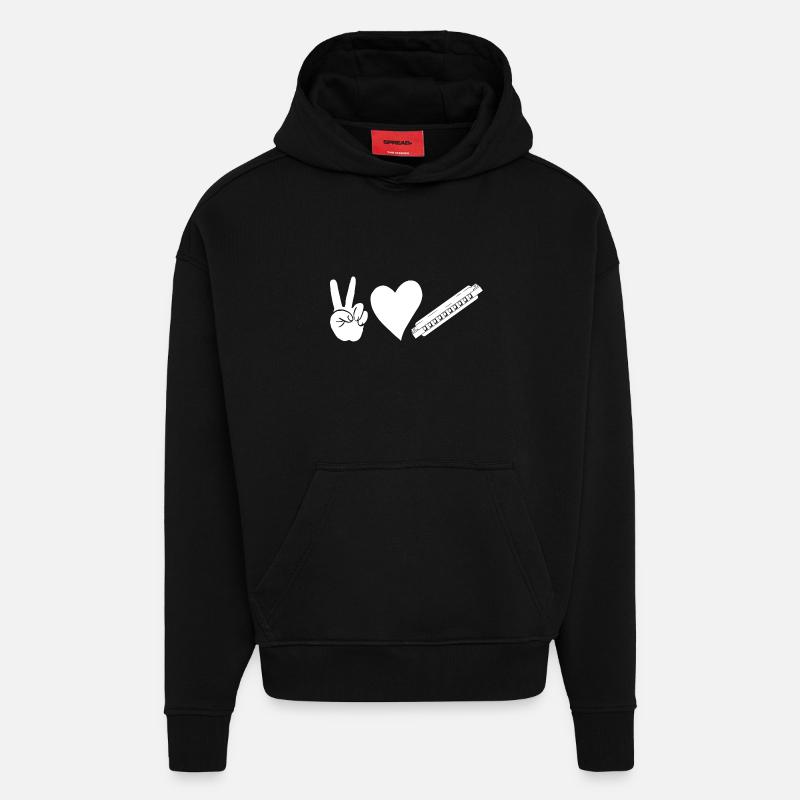 Harmonica Harmonica - Hoodie- made by SPREAD  - SOLID BLACK