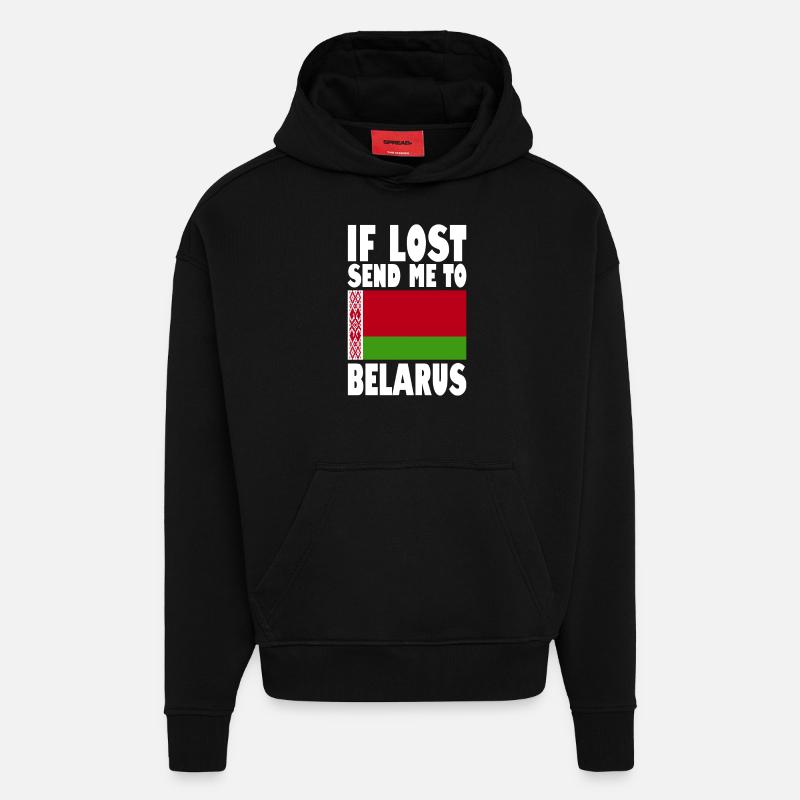 Belarus Flag Slogan - Hoodie- made by SPREAD  - SOLID BLACK