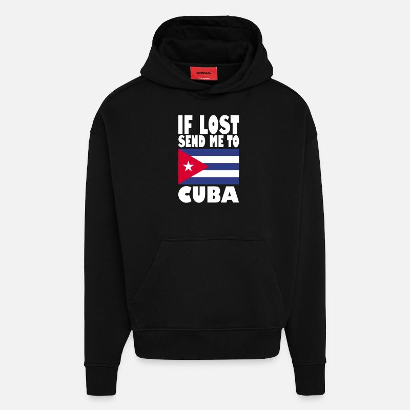 Kuba Flagge Spruch - Hoodie- made by SPREAD - SOLID BLACK