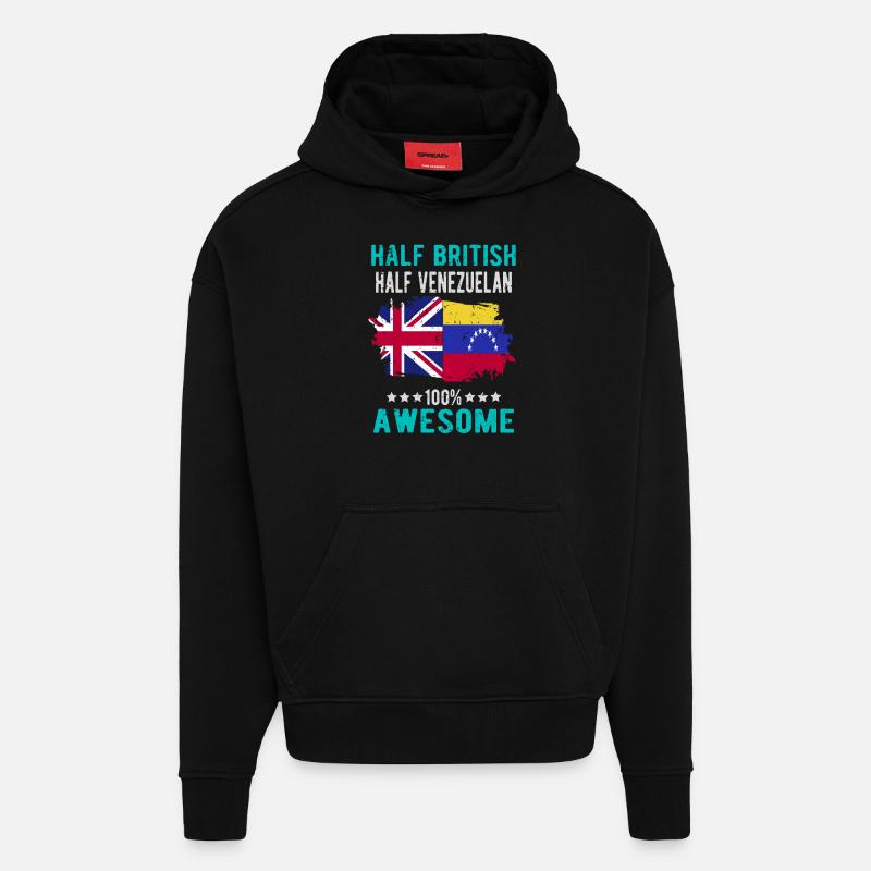 Halb Brite Halb Venezolaner - Hoodie- made by SPREAD  - SOLID BLACK