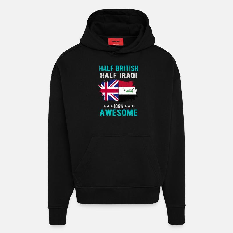 Halb Brite Halb Iraki - Hoodie- made by SPREAD  - SOLID BLACK