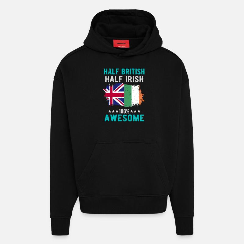 Halb Brite Halb Ire - Hoodie- made by SPREAD  - SOLID BLACK