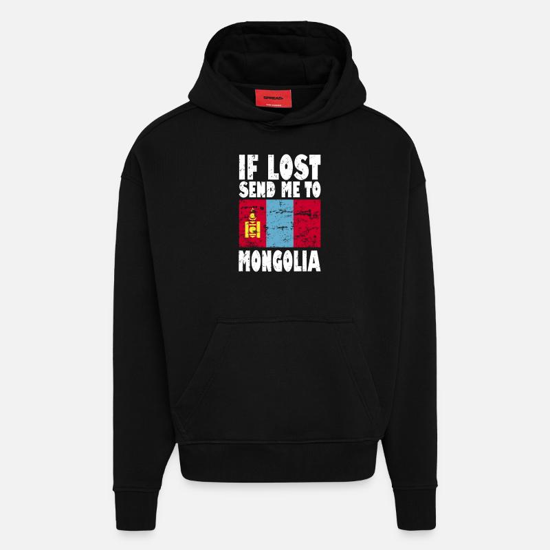 Mongolei Flagge Spruch - Hoodie- made by SPREAD  - SOLID BLACK