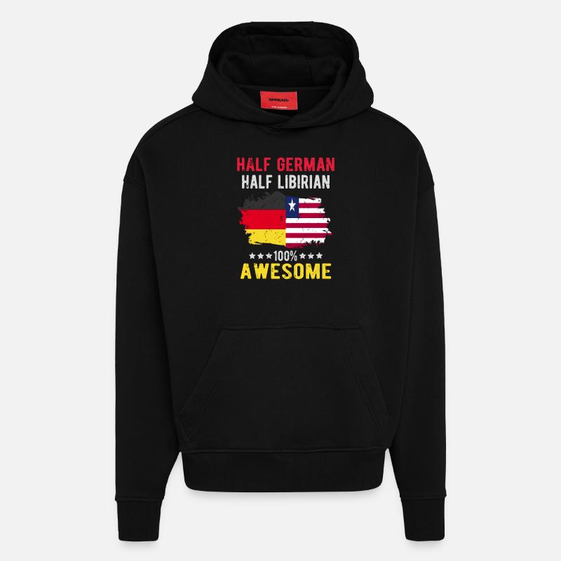 Half German Half Libyan - Hoodie- made by SPREAD  - SOLID BLACK