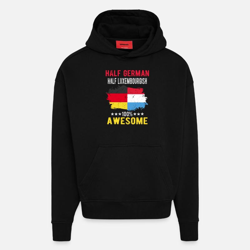 Half German Half Luxembourger - Hoodie- made by SPREAD  - SOLID BLACK