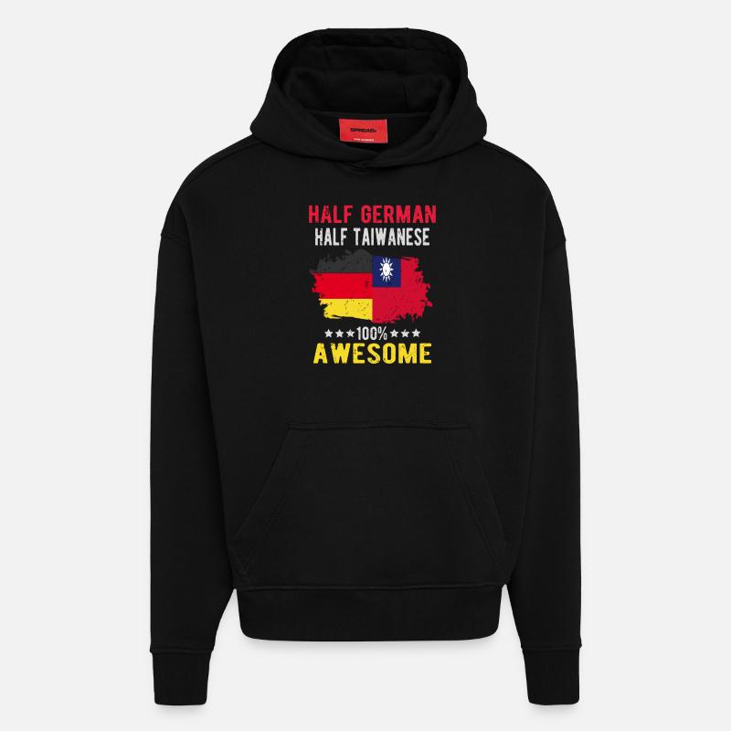 Half German half Taiwanese - Hoodie- made by SPREAD  - SOLID BLACK