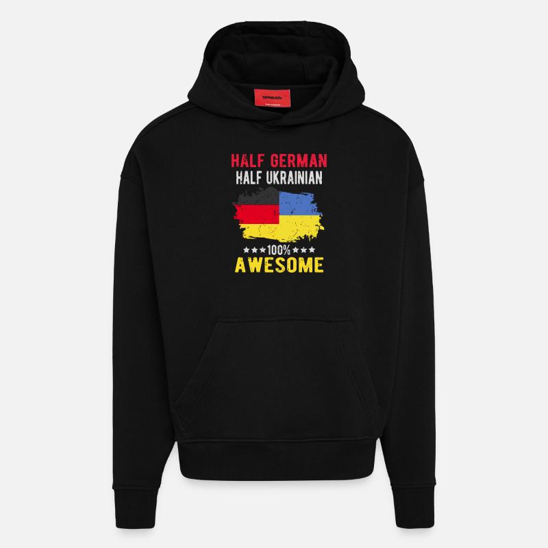 Halb Deutsch Halb Ukrainer - Hoodie- made by SPREAD  - SOLID BLACK