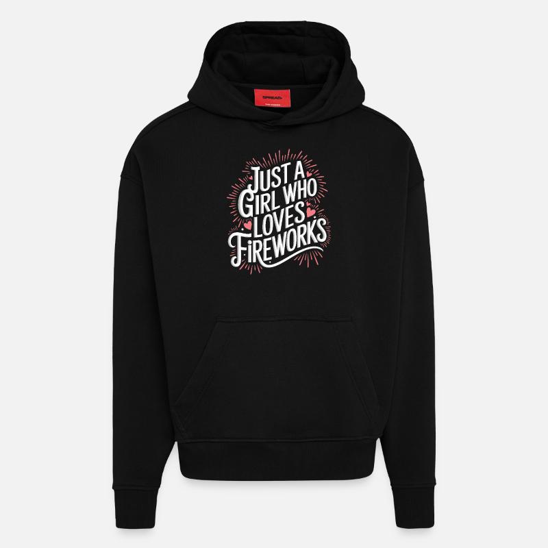 Pyrotechnie Feux d’artifice Pyrotechnie - Sweat à capuche bio épais oversize fabriqué en UE - SOLID BLACK