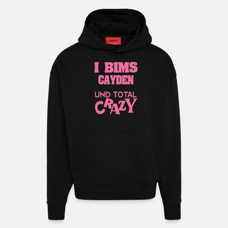 Cayden as a given name - Hoodie- made by SPREAD  - SOLID BLACK