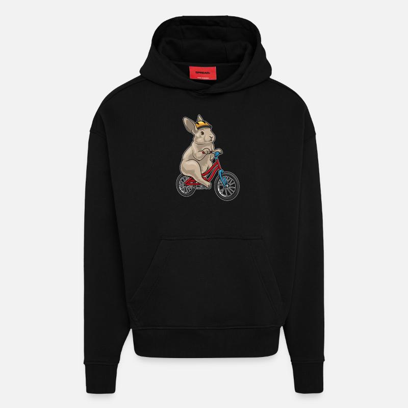 Vélo Rabbit - Sweat à capuche bio épais oversize fabriqué en UE - SOLID BLACK