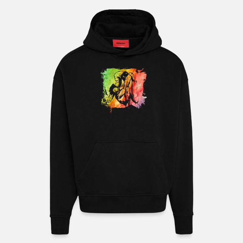 Judo - Sweat à capuche bio épais oversize fabriqué en UE - SOLID BLACK