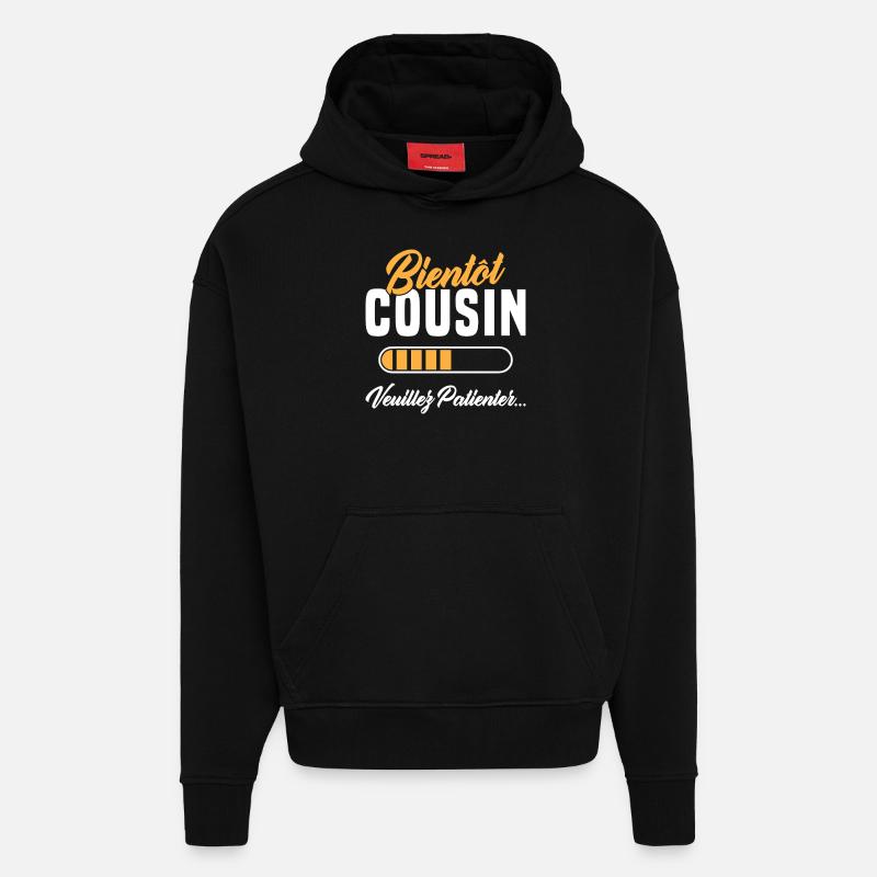 Soon Cousin please wait - Hoodie- made by SPREAD  - SOLID BLACK