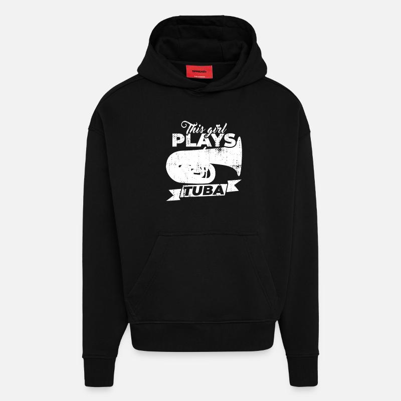 Fille de tuba - Sweat à capuche bio épais oversize fabriqué en UE - SOLID BLACK