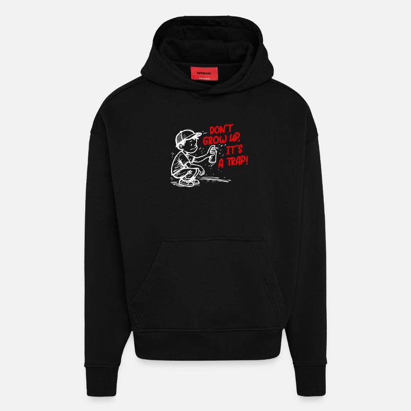 C’est un tour de passe-passe - Sweat à capuche bio épais oversize fabriqué en UE - SOLID BLACK