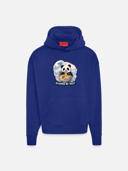 Panda Ramen Noodle Bowl - Hoodie- made by SPREAD - SOLID BLACK
