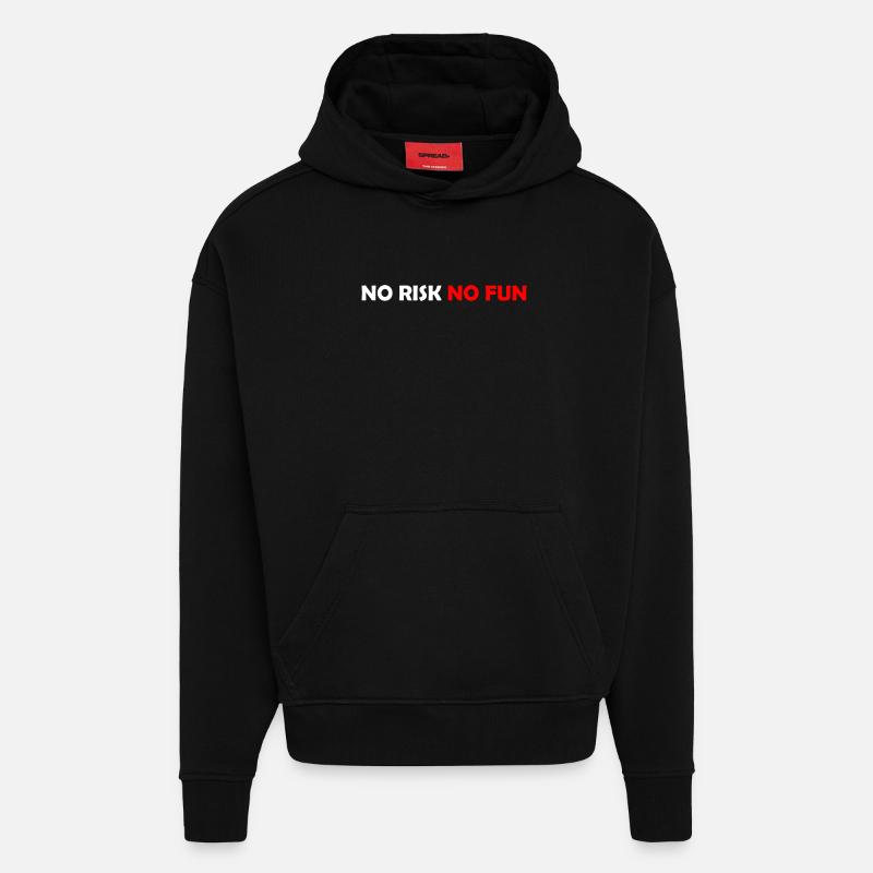 No Risk No Fun - Hoodie- made by SPREAD - SOLID BLACK