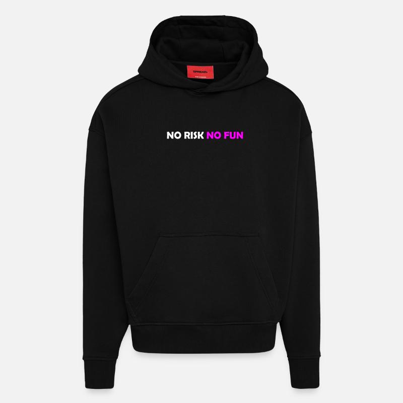 No Risk  - Sweat à capuche bio épais oversize fabriqué en UE - SOLID BLACK