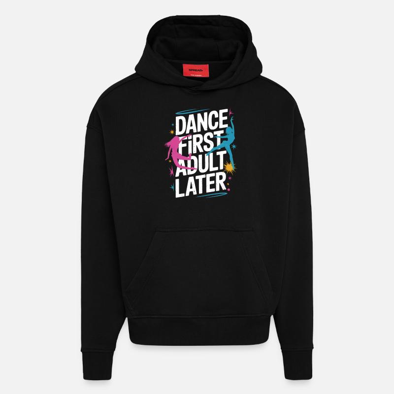 Dansant Danseurs Dansant - Sweat à capuche bio épais oversize fabriqué en UE - SOLID BLACK