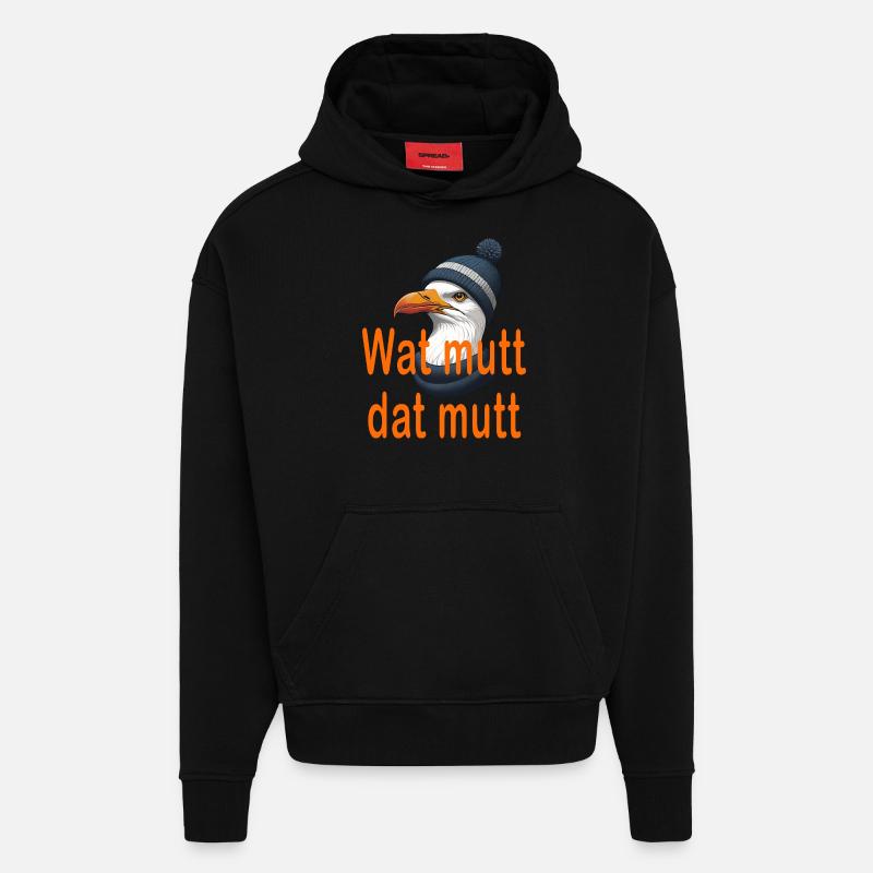 Wat mutt dat mutt - Sweat à capuche bio épais oversize fabriqué en UE - SOLID BLACK