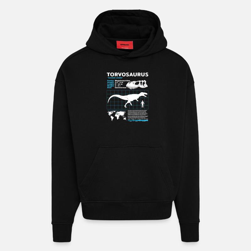Torvosaurus Datasheet - Hoodie- made by SPREAD  - SOLID BLACK