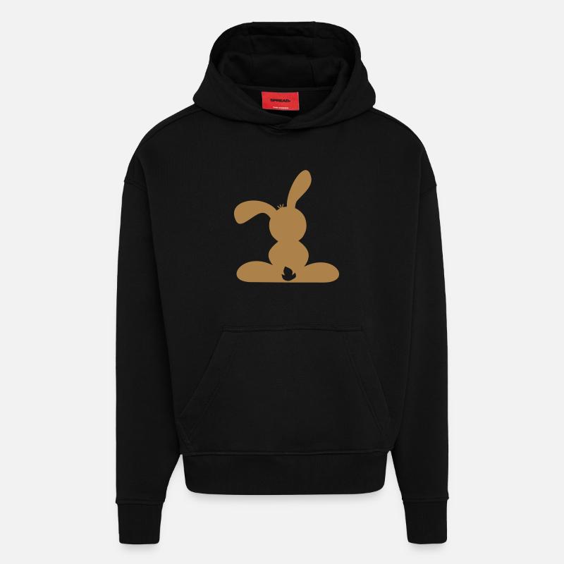 Rabbit - Hoodie- made by SPREAD  - SOLID BLACK