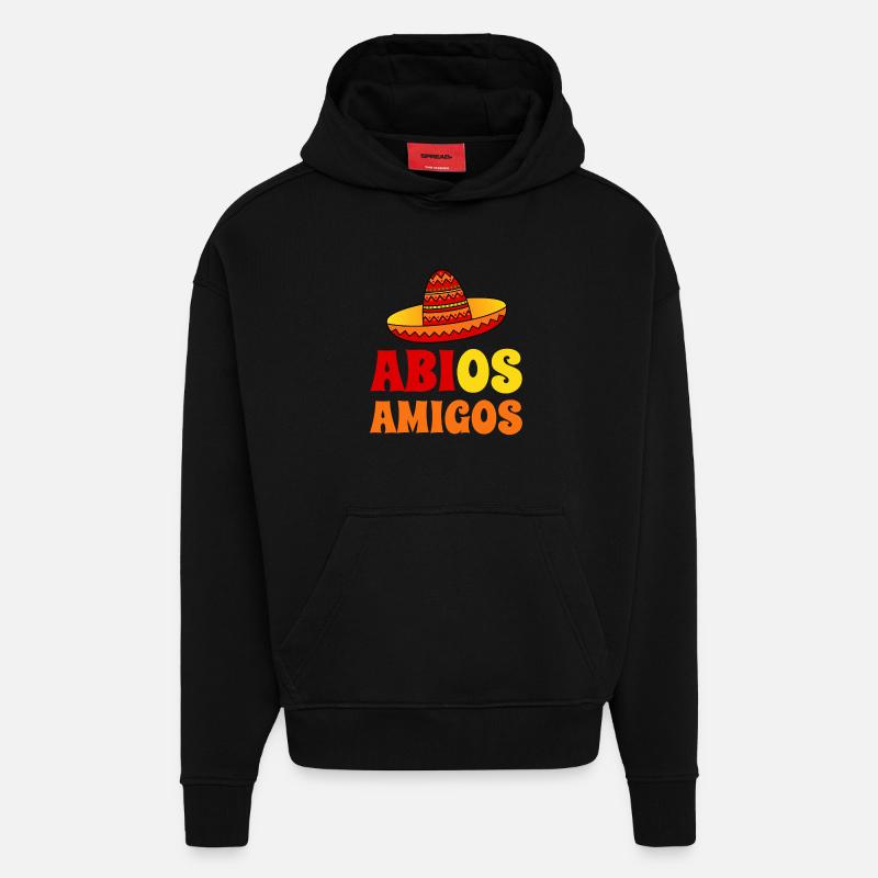 Abitur Abi - Abios Amigos - Sweat à capuche bio épais oversize fabriqué en UE - SOLID BLACK