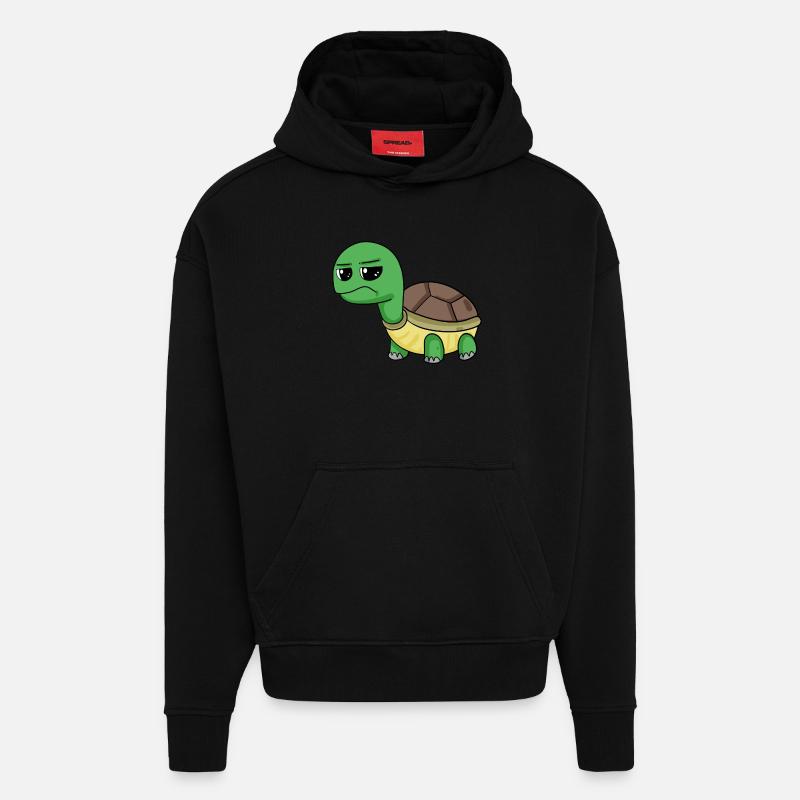 Tortue - Sweat à capuche bio épais oversize fabriqué en UE - SOLID BLACK