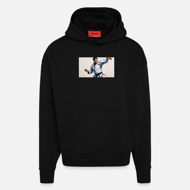 Kampfkunst und japanische Dynamik - Hoodie- made by SPREAD  - SOLID BLACK
