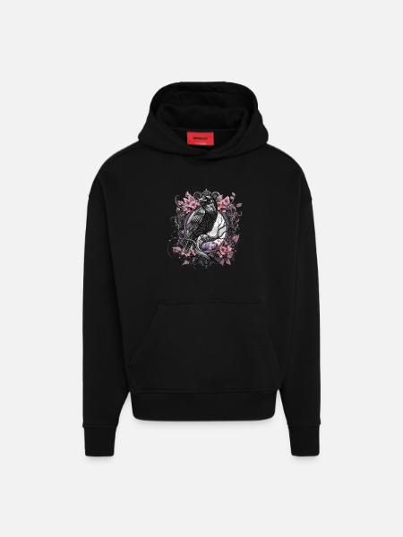 Halloween Mystical Raven Women - Hoodie- made by SPREAD - SOLID BLACK
